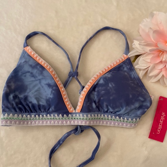 Xhilaration Other - Blue Tie Dye String Bikini Swim Top